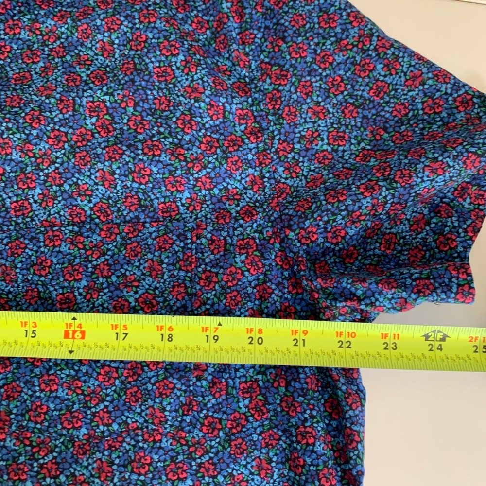 Gap MicroFloral Button Down Shirt Large Slim Fit Preppy Modern Classic Coastal - Picture 5 of 6